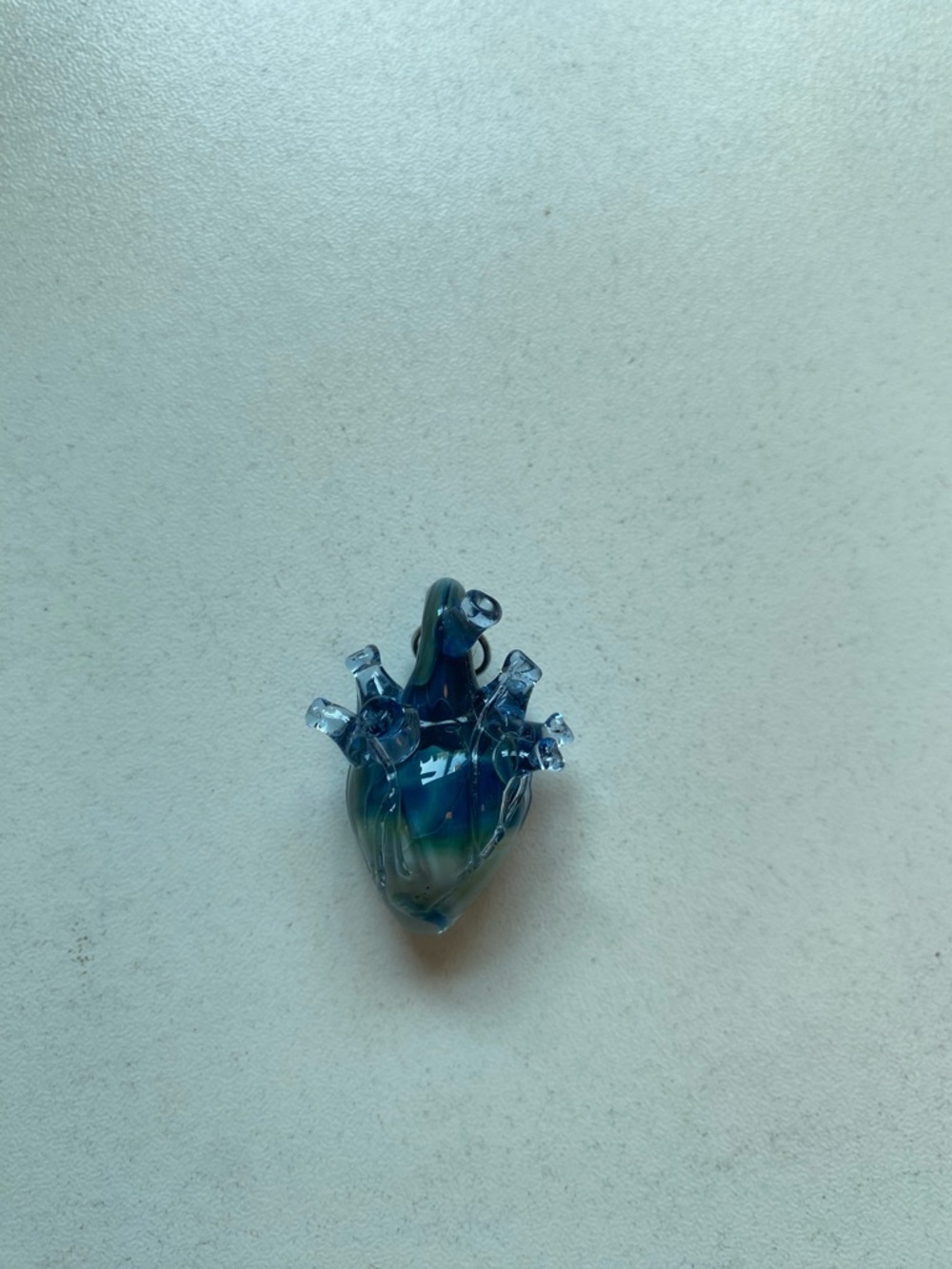 Handmade Glass Anatomical Heart Pendant